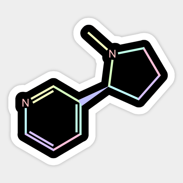 Nicotine Kawaii Pastel Rainbow Molecule Sticker by ChemECool
